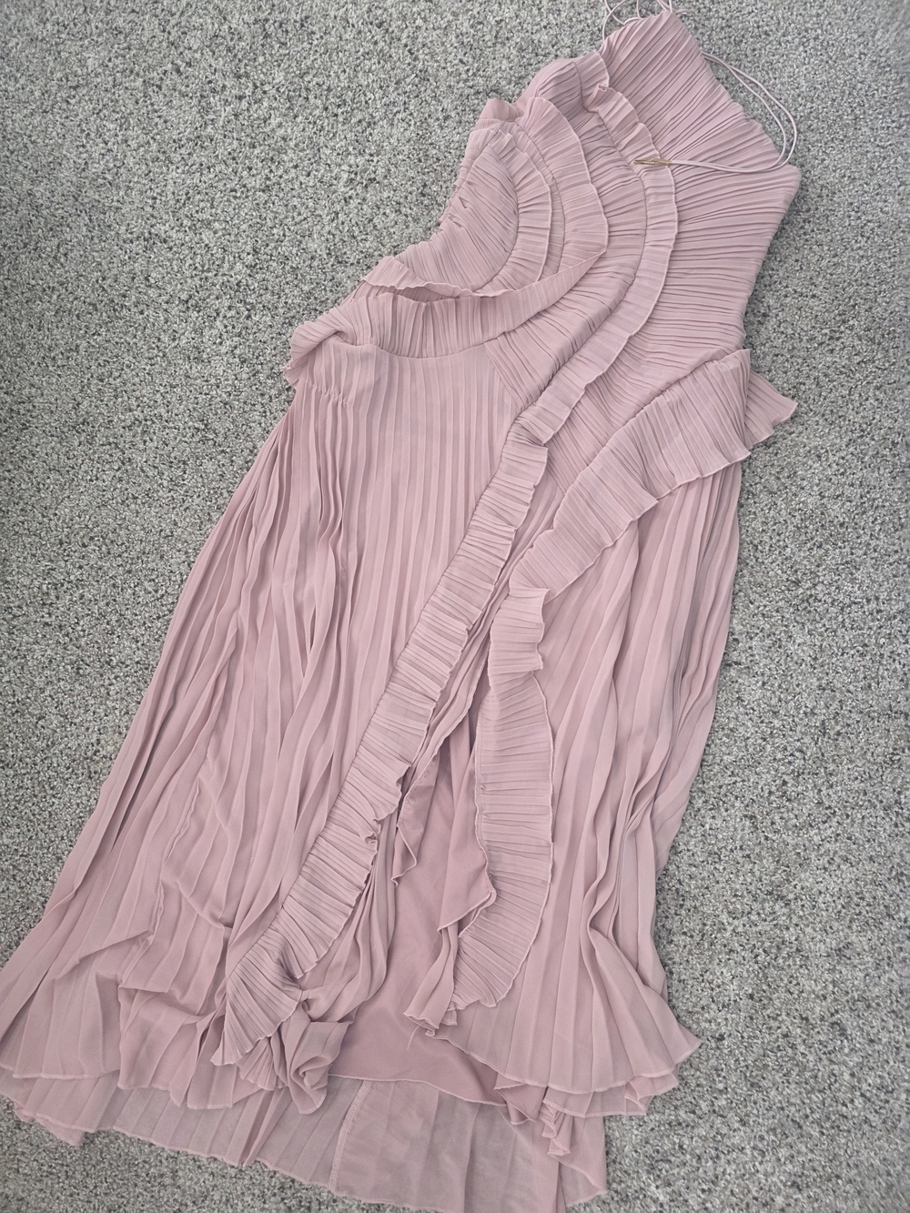 Chiffon Ruffle Halter Dress in Light Pink - Picture 3 of 12